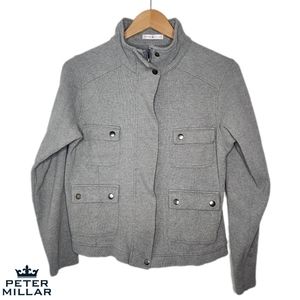 Peter Millar Womens Medium Grey Long Sleeve Full Zip Up Winter Jacket
